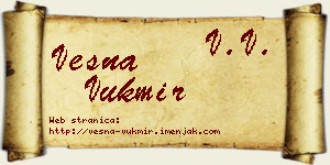 Vesna Vukmir vizit kartica